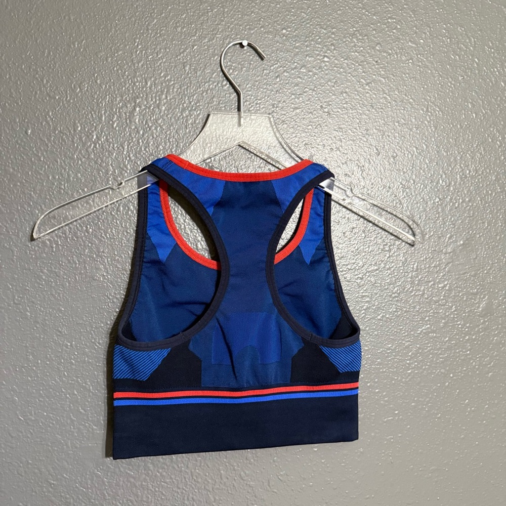 LNDR Seamless Navy Blue Sports Bra with Red Trim - Picture 4 of 7